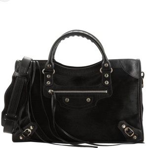 Balenciaga City Bag Medium Black Pony Hair